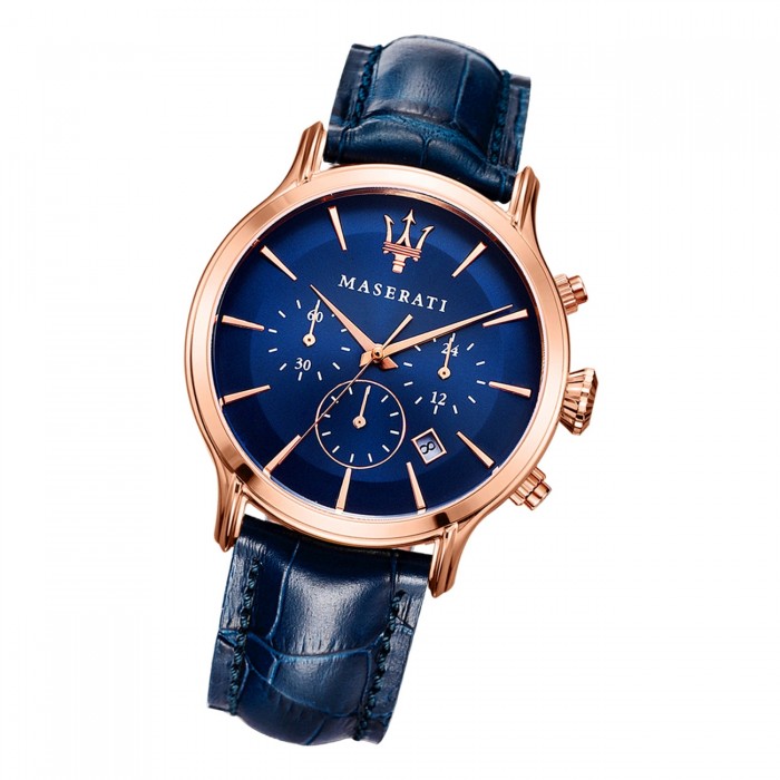 Armbanduhr blau Maserati Herren Epoca Leder Chrono UMAR8871618007