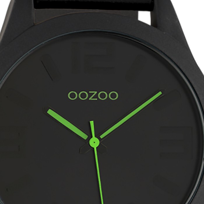 Oozoo Herren Armbanduhr Timepieces C7114 Quarz Leder Schwarz Uoc7114