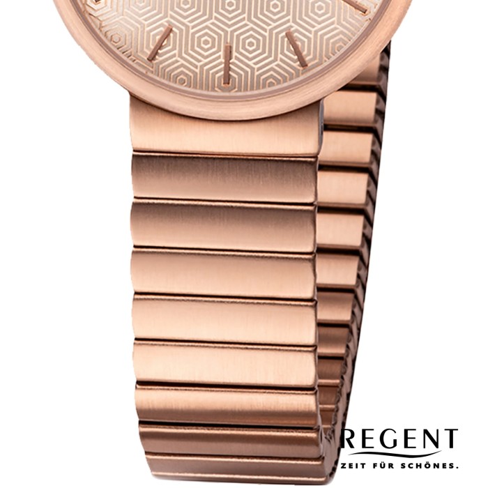 Regent Damen Armbanduhr Analog BA-583 Quarz-Uhr Edelstahl rosegold URBA583