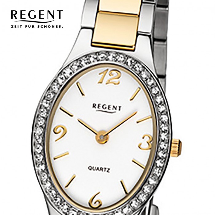 Regent Damen-Armbanduhr 32-F-1066 Quarz-Uhr Edelstahl-Armband silber gold  URF106 URF1066 | Quarzuhren