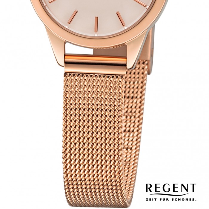 Regent Damen Armbanduhr Analog Quarz-Uhr URF1167 Metall rosegold F-1167