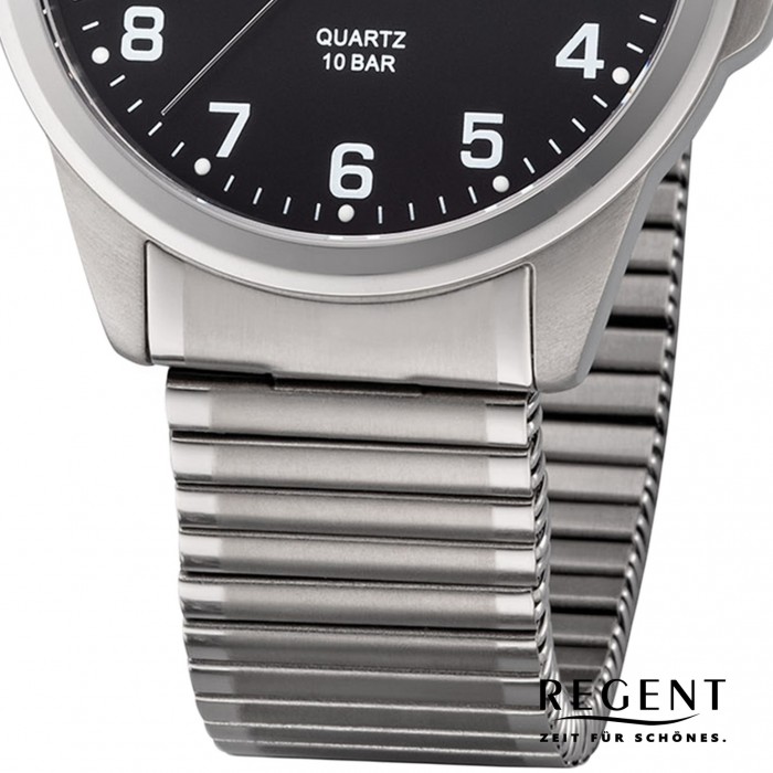 Armbanduhr URF1199 Analog Titan silber F-1199 Herren Quarz-Uhr Regent