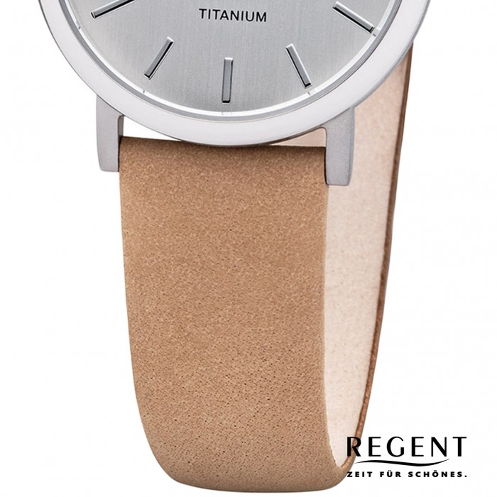 Regent Damen braun Armbanduhr Quarz-Uhr F-1223 URF1223 Analog Leder