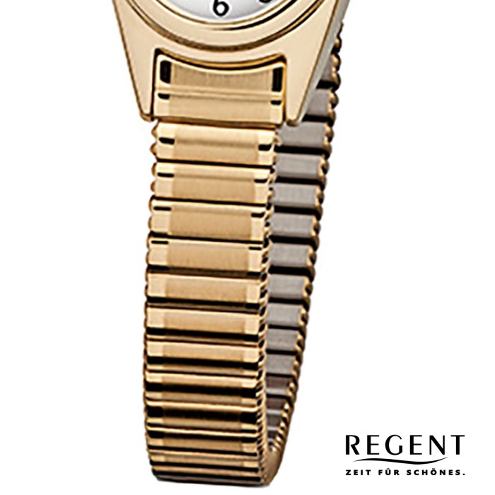 Regent Damen-Armbanduhr F-263 Quarz-Uhr Mini Stahl-Armband gold URF263