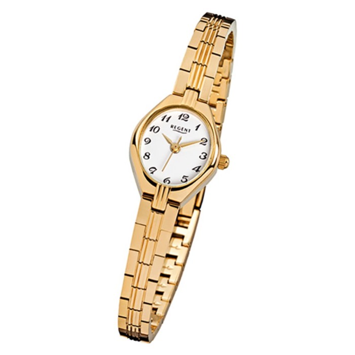 F-303 Quarz-Uhr Stahl-Armband Regent Damen-Armbanduhr URF303 gold