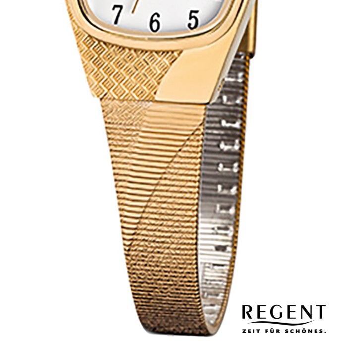 Regent Damen-Uhr - Metallarmband - Quarzwerk - Edelstahl gold URF624