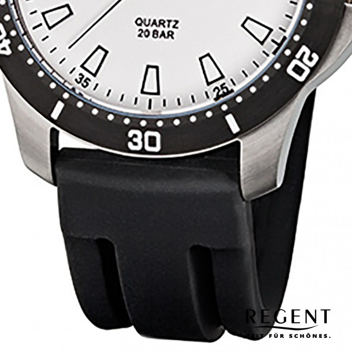 URF912 Herren-Armbanduhr Regent F-912 schwarz Kunststoff-Armband Quarz-Uhr