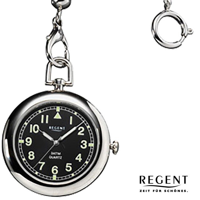 Lederkette P-38 Regent URP038 Herren mit Taschenuhr Ledertäschchen und Quarz-Uhr