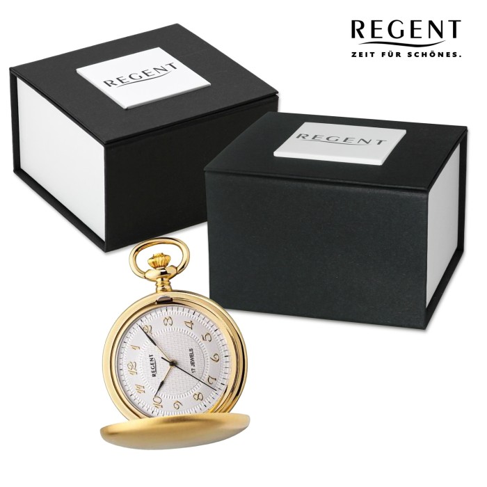 Regent Herren Taschenuhr Analog Gehäuse gold URP712