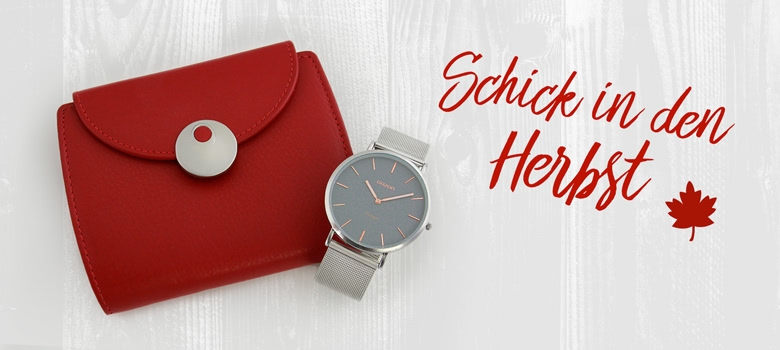 Geldboerse in rot Herbsttrend Schmuck Herbsttrend rot