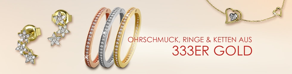 Ringe, Ohrringe und Armbänder aus 333er Gold