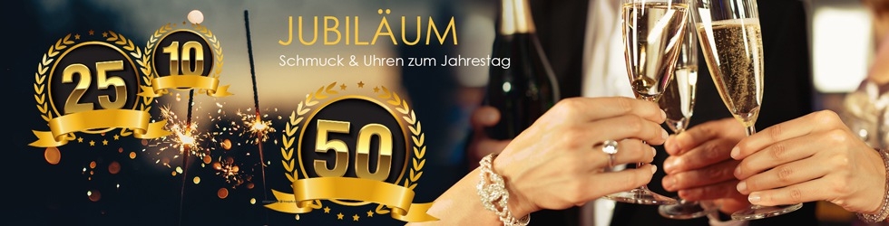 Schmuck und Uhren für das Jubiläum