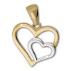 GoldDream Kettenanhnger Doppelherz zweifarbig 333 Gelbgold Echtschmuck GDH5065Y