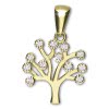 GoldDream Kettenanhnger Lebensbaum Zirkonia wei 333 Gold Echtschmuck GDH5066Y