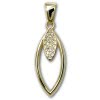 GoldDream Kettenanhnger Ovale Zirkonia wei 333 Gold Echtschmuck GDH517WY