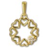 GoldDream Kettenanhnger Herzen Zirkonia 333 Gold Damen Echtschmuck GDH524WY
