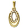 GoldDream Kettenanhnger Oval Zirkonia wei 333 Gold Damen Echtschmuck GDH525WY