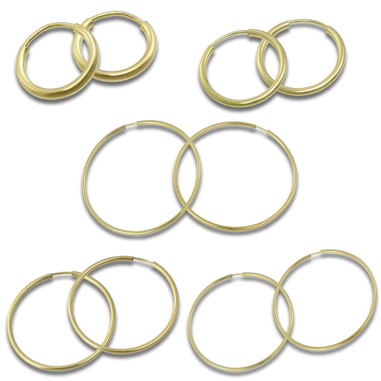 GoldDream Creole Simply 333er Gold Größenauswahl Echtschmuck Ohrring GDO000YX