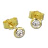 GoldDream Ohrstecker Zirkonia 4mm wei Ohrring 333 Gelbgold GDO0054Y
