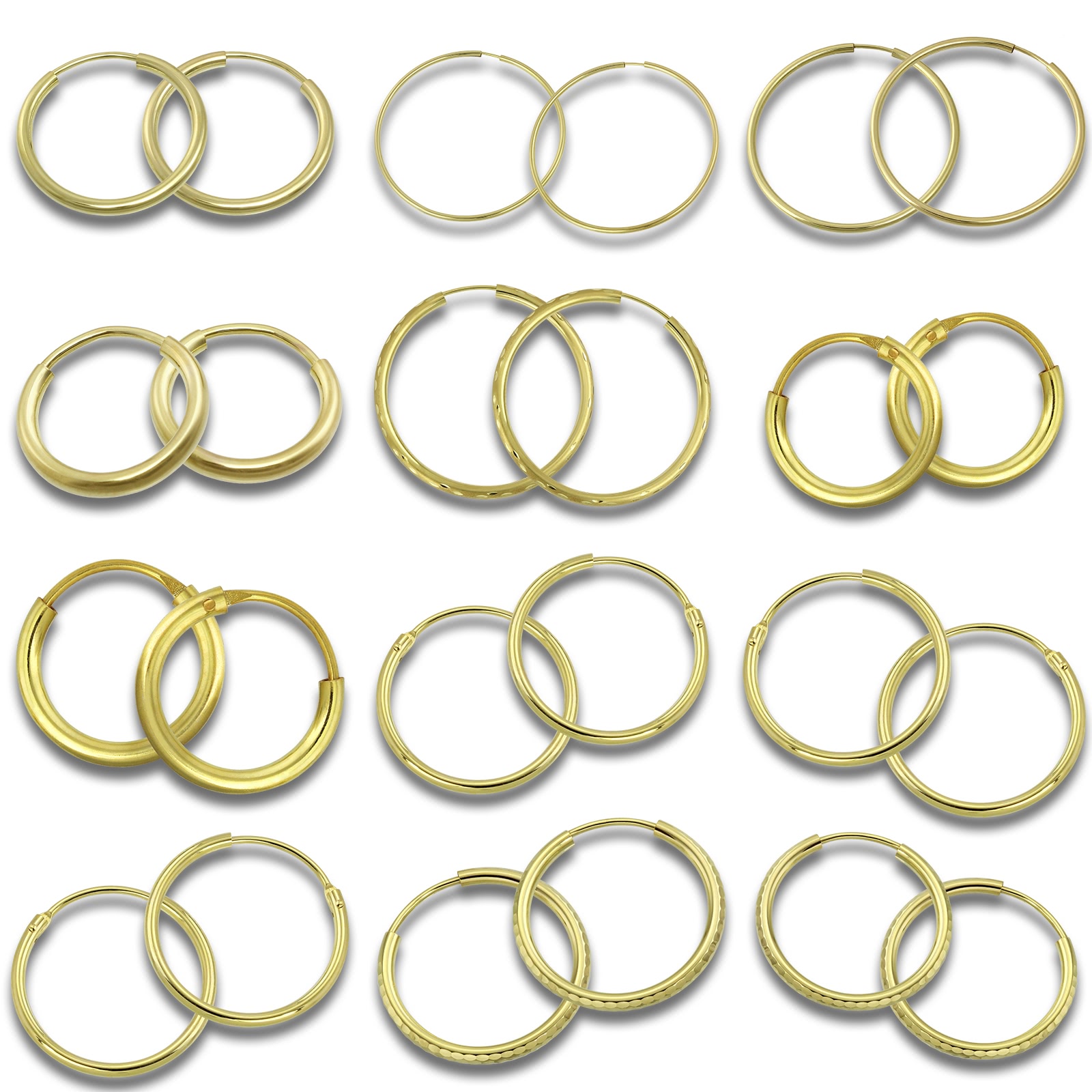 GoldDream Creole 333er Gold Größenauswahl Echtschmuck Ohrring GDO090YX
