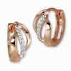 GoldDream Creole Welle Zirkonia wei Ohrring 333 Rosegold Echtschmuck GDO5021E