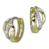 GoldDream Creole Welle Zirkonia wei Ohrring 333 Gelbgold Echtschmuck GDO5021Y