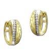 GoldDream Creole Welle Zirkonia wei Ohrring 333 Gelbgold Echtschmuck GDO527WY