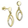 GoldDream Ohrstecker Oval Zirkonia wei Ohrring 333 Gold Echtschmuck GDO558WY