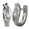 GoldDream Creole Leaf mit Zirkonia Ohrring 333er Weigold GDO5633J
