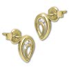 GoldDream Ohrstecker Oval Zirkonia wei Ohrring 333 Gold Echtschmuck GDO5637Y
