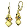 GoldDream Ohrhnger Square Zirkonia blau pink Ohrring 333er Gold GDO5688Y