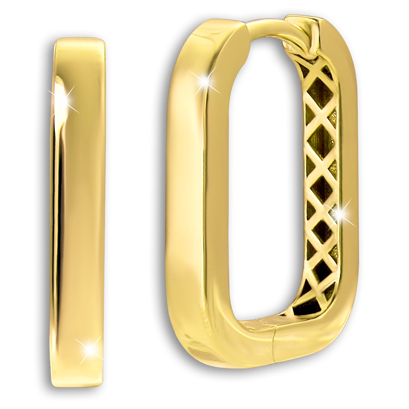 GoldDream Creole Square Ohrring 333er Gelbgold Echtschmuck GDO5713Y