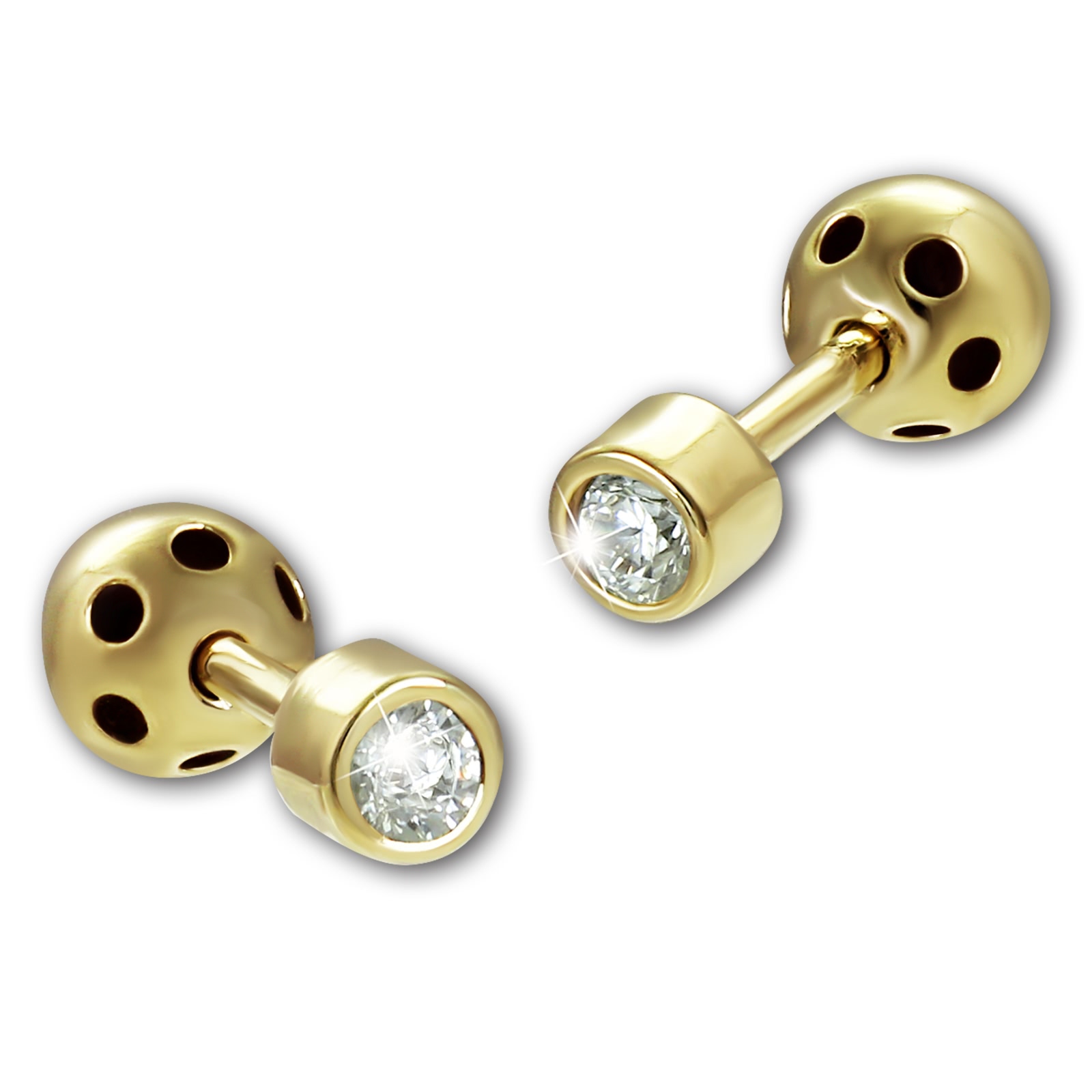 GoldDream Ohrstecker Zirkonia 2,5mm Ohrring 333 Gold Echtschmuck GDO5720Y