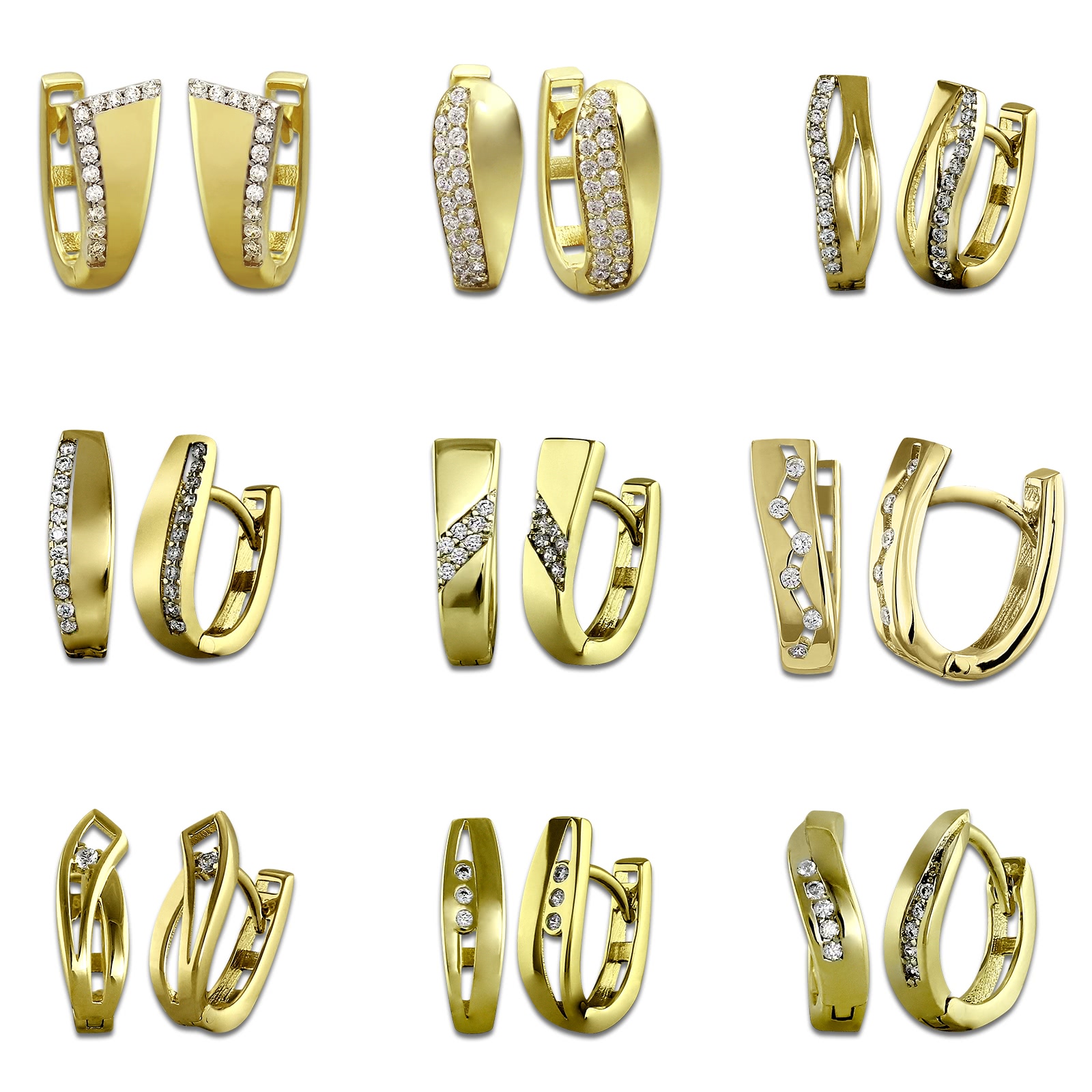 GoldDream Creole Ohrring Zirkonia 333er Gold Designauswahl Echtschmuck GDO593YX