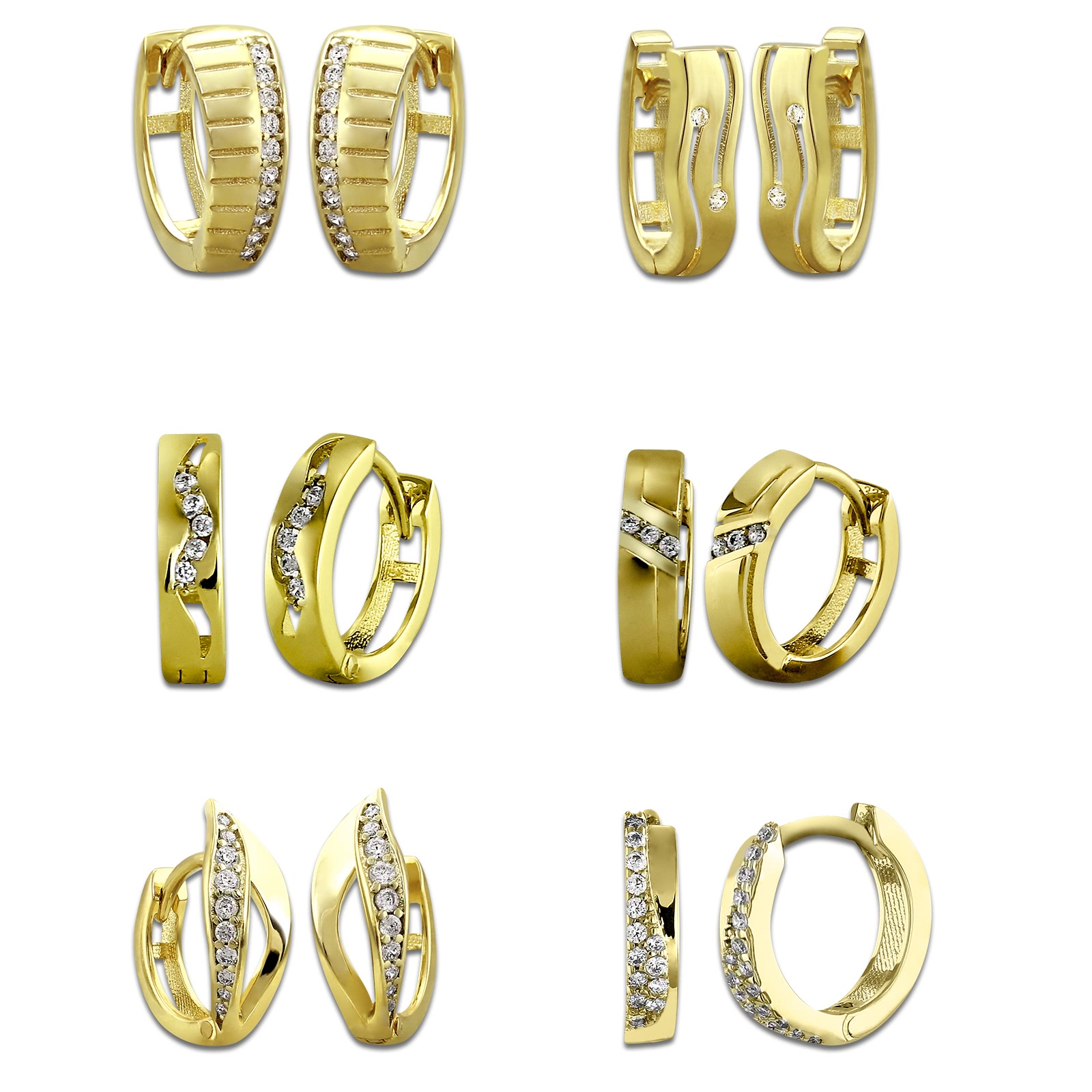 GoldDream Creole Ohrring Zirkonia 333er Gold Designauswahl Echtschmuck GDO594YX