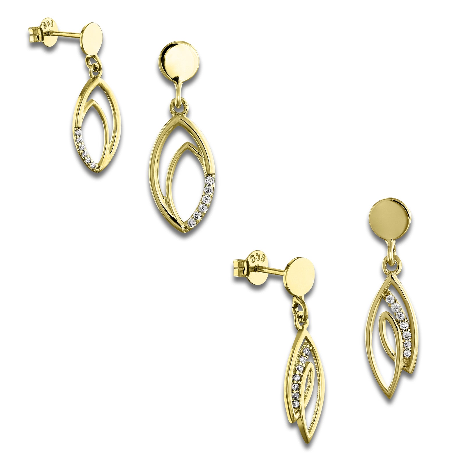 GoldDream Ohrhänger Zirkonia 333 Gold Ohrring Designauswahl Echtschmuck GDO595YX