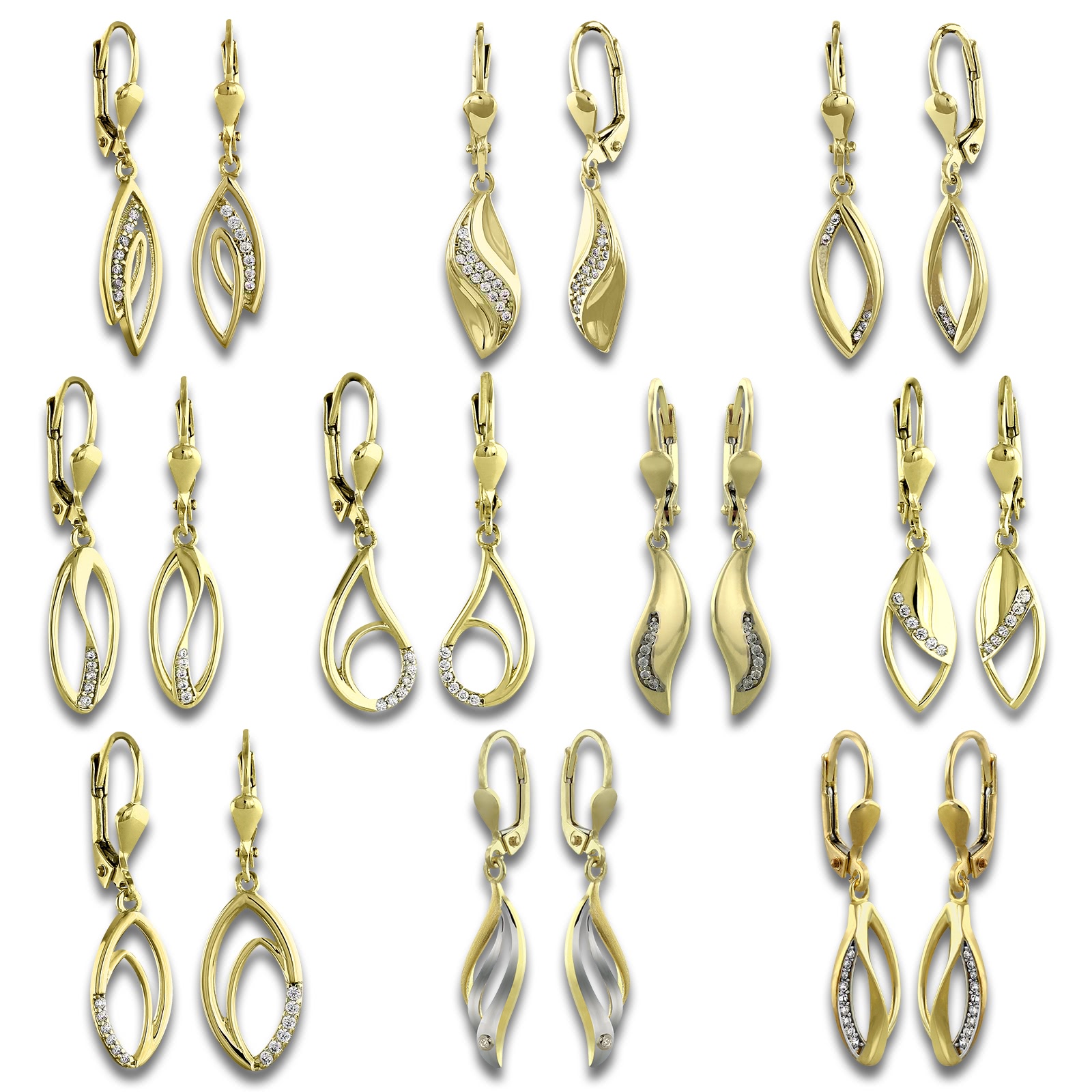 GoldDream Ohrhänger Zirkonia 333 Gold Ohrring Designauswahl Echtschmuck GDO596YX