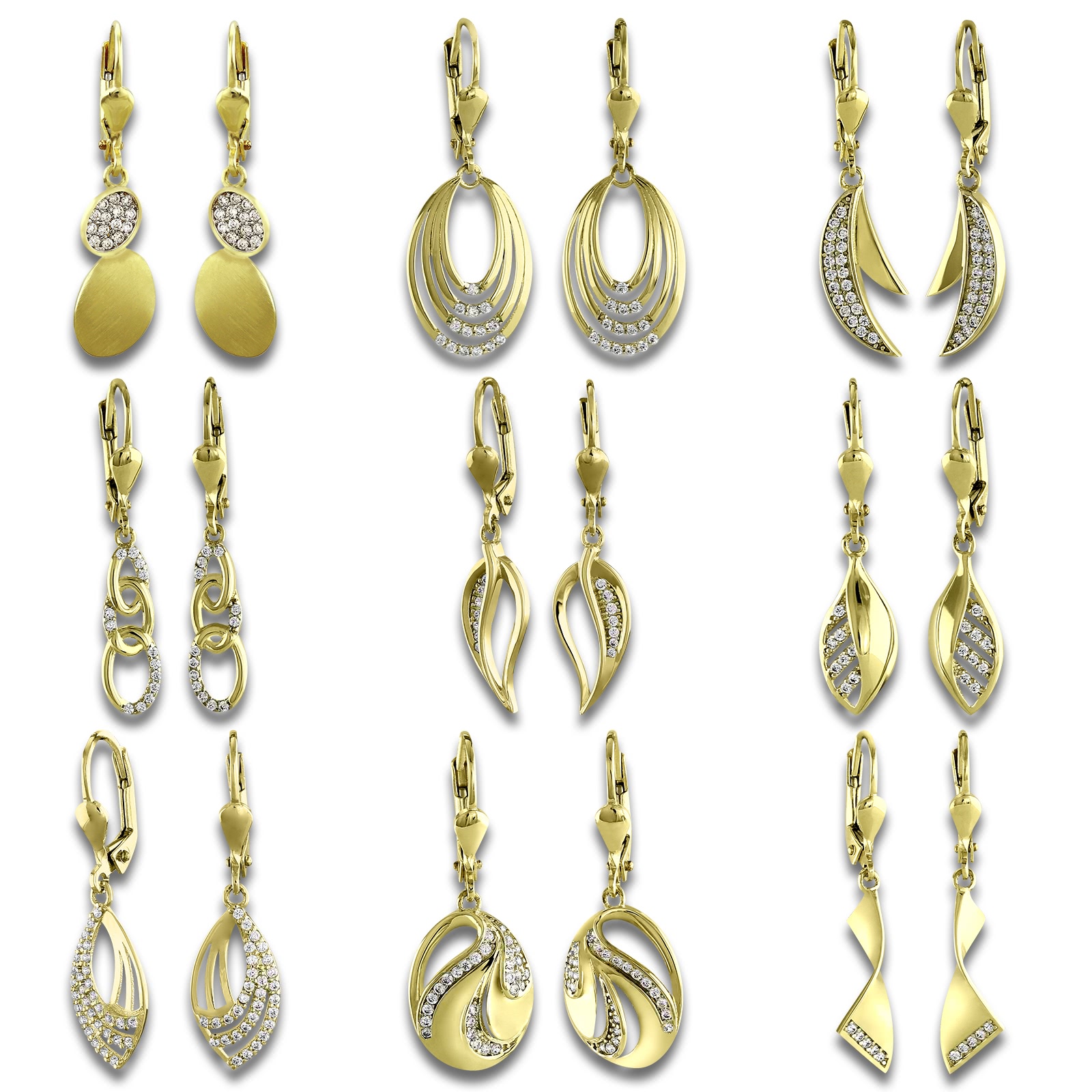 GoldDream Ohrhänger Zirkonia 333 Gold Ohrring Designauswahl Echtschmuck GDO597YX
