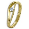 GoldDream Gold Ring Welle Zirkonia wei Gr.56 333er Gelbgold GDR510T56
