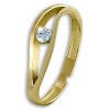GoldDream Gold Ring Welle Zirkonia wei Gr.58 333er Gelbgold GDR510T58
