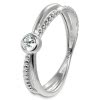 GoldDream Gold Ring Crossed Gr.54 Zirkonia wei 333er Weigold GDR548J54