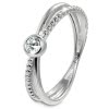 GoldDream Gold Ring Crossed Gr.56 Zirkonia wei 333er Weigold GDR548J56