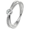 GoldDream Gold Ring Crossed Gr.58 Zirkonia wei 333er Weigold GDR548J58