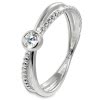 GoldDream Gold Ring Crossed Gr.60 Zirkonia wei 333er Weigold GDR548J60