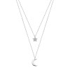 LOTUS Silver - Damen Halskette Mond Stern wei aus 925 Silber JLP1680-1-4