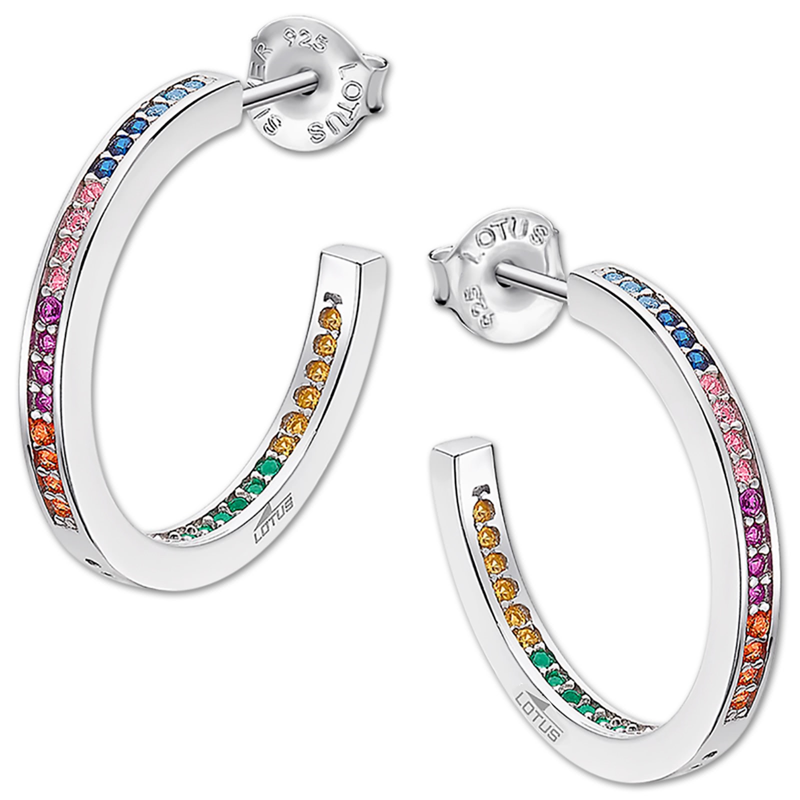 LOTUS Silver Creolen 925 Silber mehrfarbig Zirkonia Mothers Love JLP1937-4-7