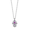 LOTUS Silver Halskette Hand der Fatima 925 Silber rosa lila Mystic JLP1989-1-1