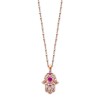 LOTUS Silver Halskette Hand der Fatima 925 Silber rosa wei Mystic JLP1989-1-3