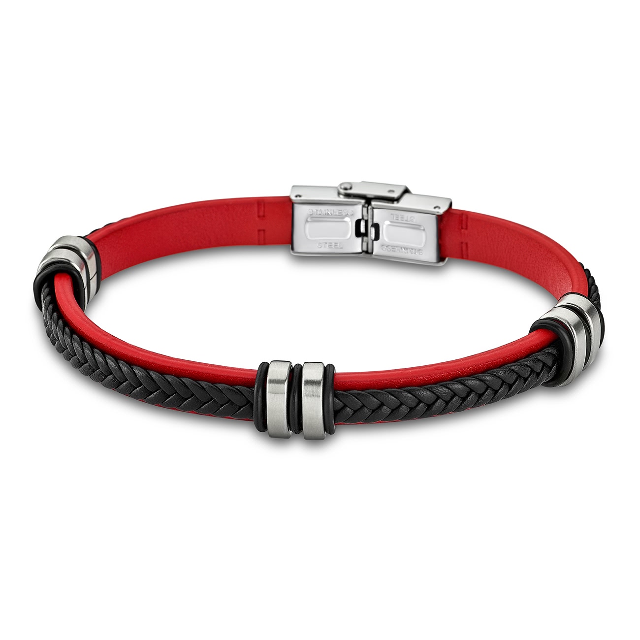 LOTUS Style Armband Damen Herren LS1829-2/3 Leder rot schwarz JLS1829-2-3