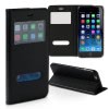 Handyhlle iPhone 6 6S schwarz Bookstyle Case Kunstleder DrachenLeder OME100S